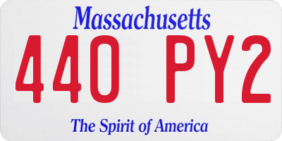 MA license plate 440PY2
