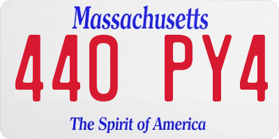 MA license plate 440PY4