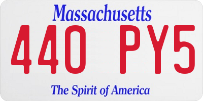MA license plate 440PY5