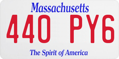 MA license plate 440PY6