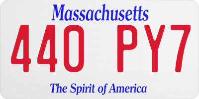 MA license plate 440PY7