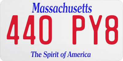 MA license plate 440PY8