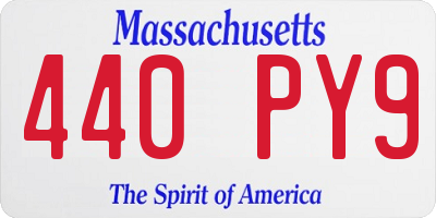 MA license plate 440PY9