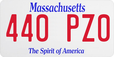 MA license plate 440PZ0