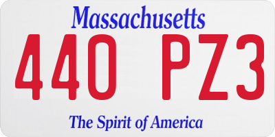 MA license plate 440PZ3