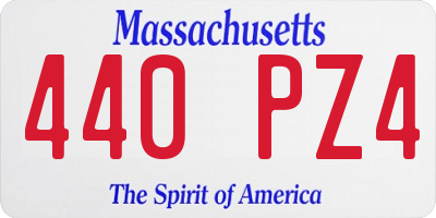 MA license plate 440PZ4