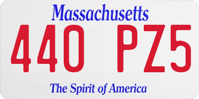 MA license plate 440PZ5