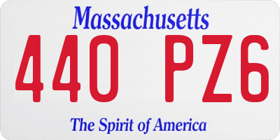 MA license plate 440PZ6