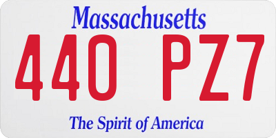 MA license plate 440PZ7