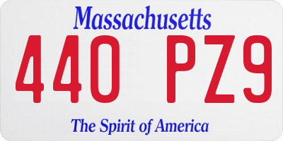 MA license plate 440PZ9