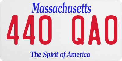 MA license plate 440QA0