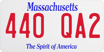 MA license plate 440QA2