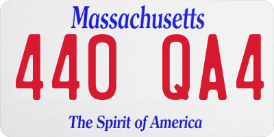 MA license plate 440QA4
