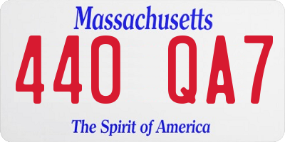 MA license plate 440QA7
