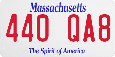 MA license plate 440QA8