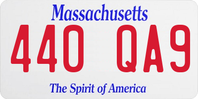 MA license plate 440QA9