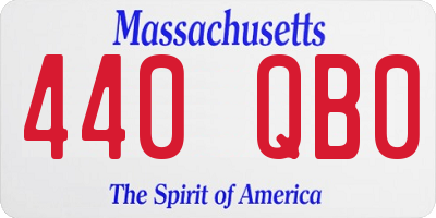 MA license plate 440QB0