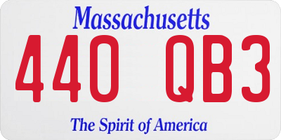 MA license plate 440QB3
