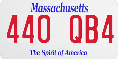 MA license plate 440QB4