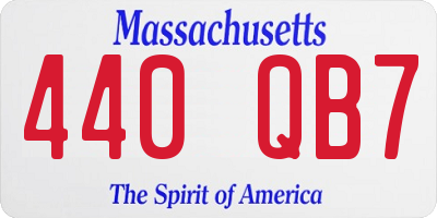 MA license plate 440QB7