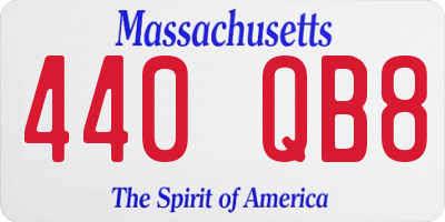 MA license plate 440QB8