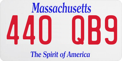 MA license plate 440QB9