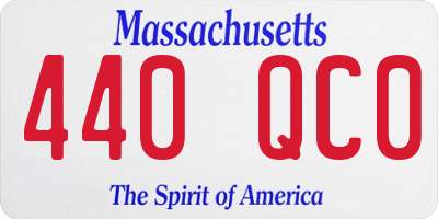 MA license plate 440QC0