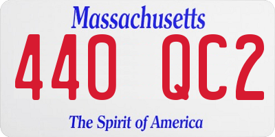 MA license plate 440QC2