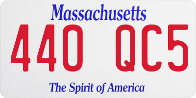 MA license plate 440QC5