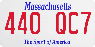 MA license plate 440QC7