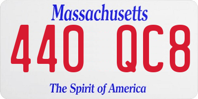 MA license plate 440QC8