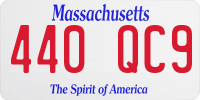 MA license plate 440QC9