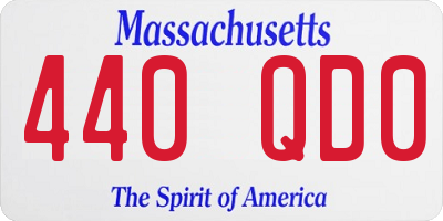 MA license plate 440QD0