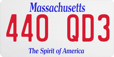 MA license plate 440QD3