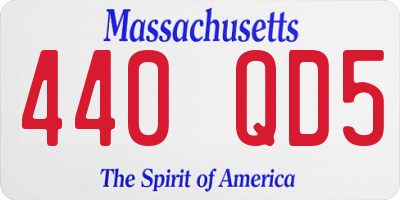 MA license plate 440QD5