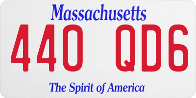MA license plate 440QD6