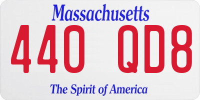 MA license plate 440QD8