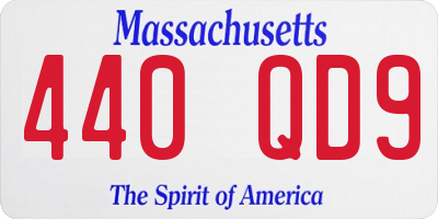 MA license plate 440QD9