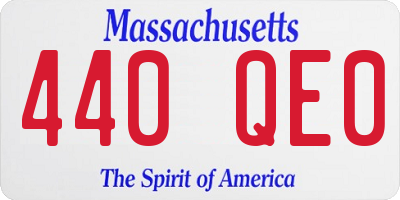 MA license plate 440QE0