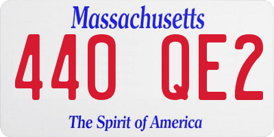 MA license plate 440QE2