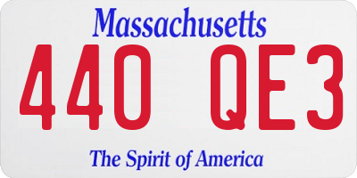 MA license plate 440QE3