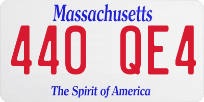 MA license plate 440QE4