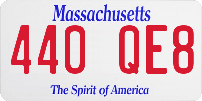 MA license plate 440QE8