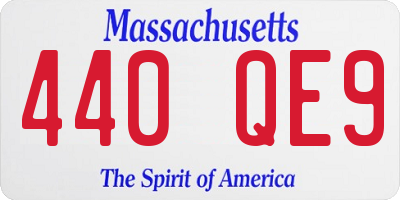 MA license plate 440QE9