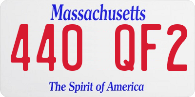 MA license plate 440QF2