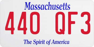 MA license plate 440QF3