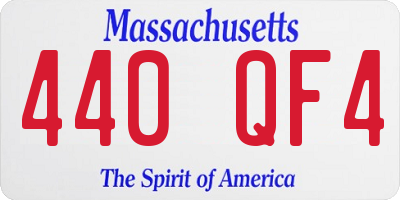MA license plate 440QF4