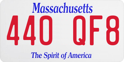 MA license plate 440QF8