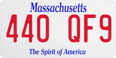 MA license plate 440QF9