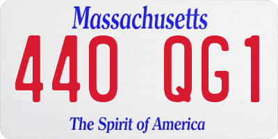 MA license plate 440QG1